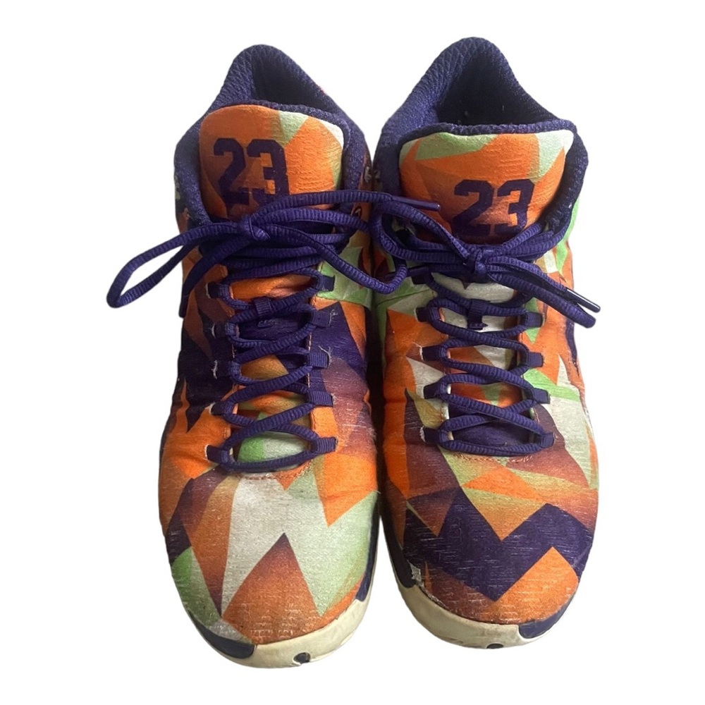 Jordan Orange Purple Green Geometric Basketball Sneakers